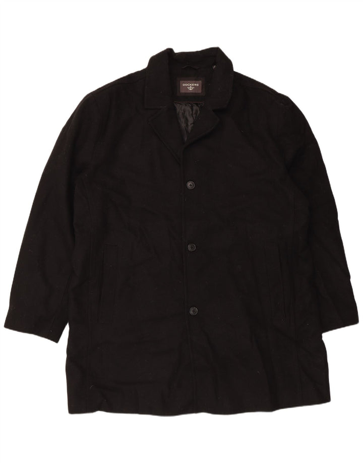 Dockers Herre Overfrakke UK 44 2XL Sort Uld