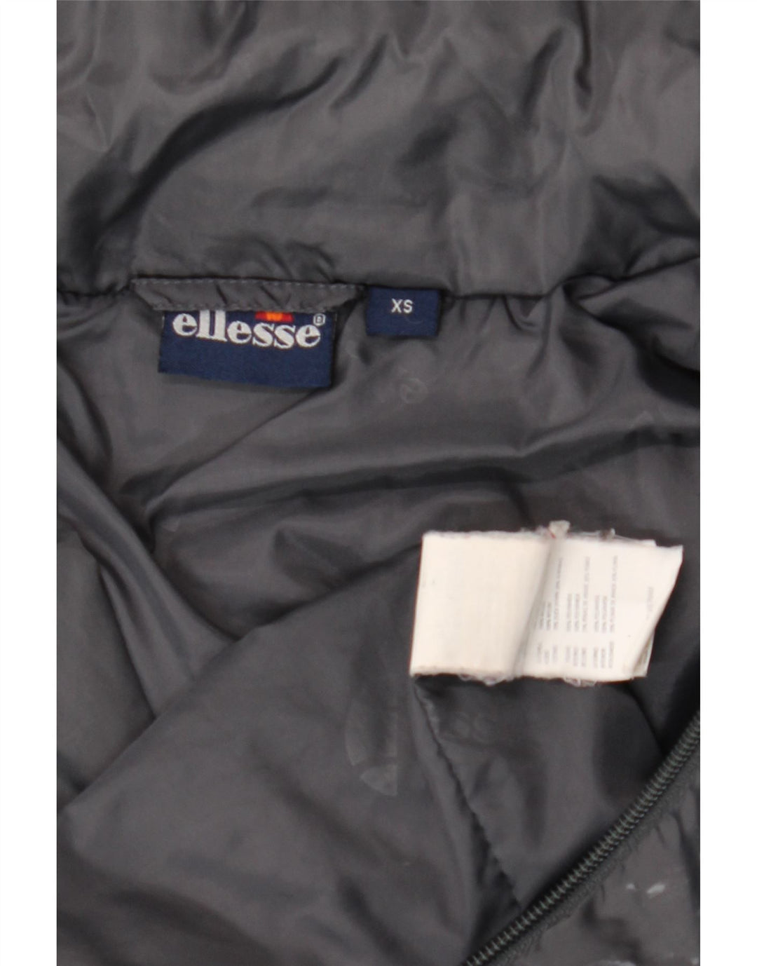 Ellesse Dame Hætte Oversized Polstret Frakke UK 6 XS Grå Nylon