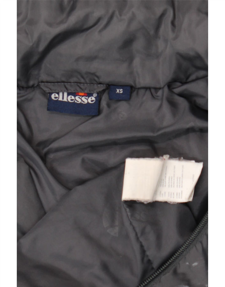 Ellesse Dame Hætte Oversized Polstret Frakke UK 6 XS Grå Nylon
