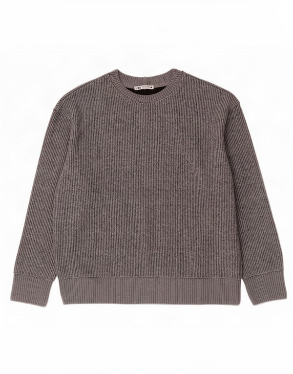 Zara Dame sweater med rund hals DK 14 Medium Grå Polyester