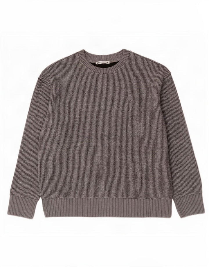 Zara Dame sweater med rund hals DK 14 Medium Grå Polyester