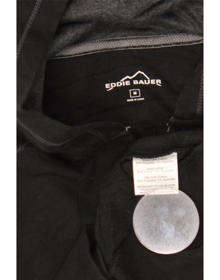 EDDIE BAUER Hættetrøje med lynlås til kvinder UK 14 Medium Sort Bomuld