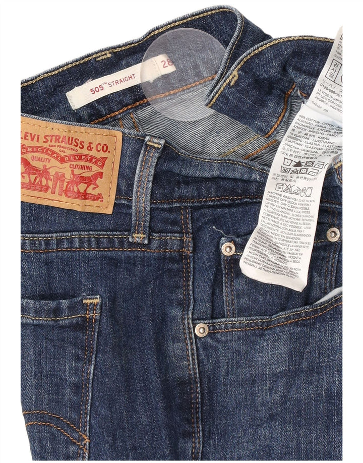 Levi's Dame 505 Straight Jeans W28 L32 Blå Bomuld