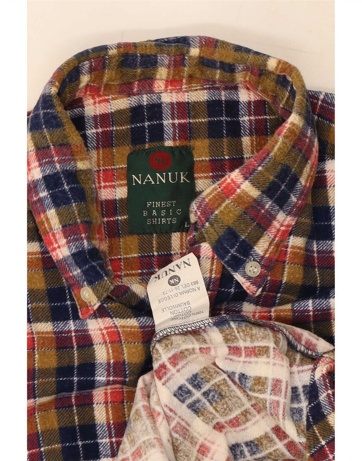 Nanuk Herre Flanelskjorte Stor flerfarvet Plaid Bomuld