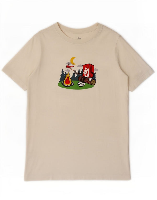 Nike Boys Grafisk T-Shirt Top 13-14 år XL Hvid Bomuld