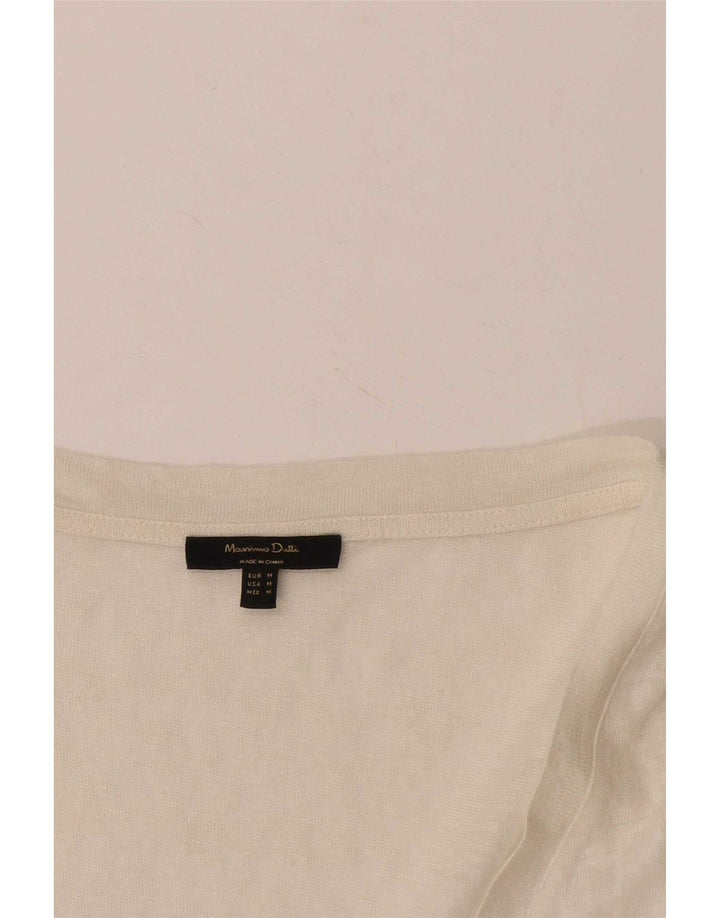 Massimo Dutti Dame T-Shirt Top UK 14 Medium White