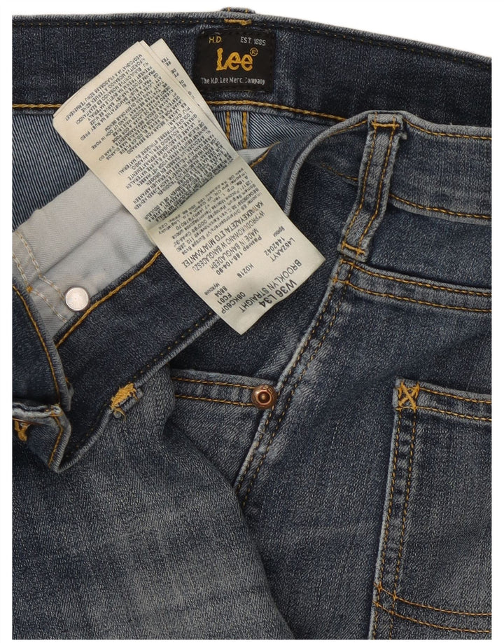Lee Mens Brooklyn Straight Jeans W36 L34 Blå Bomuld