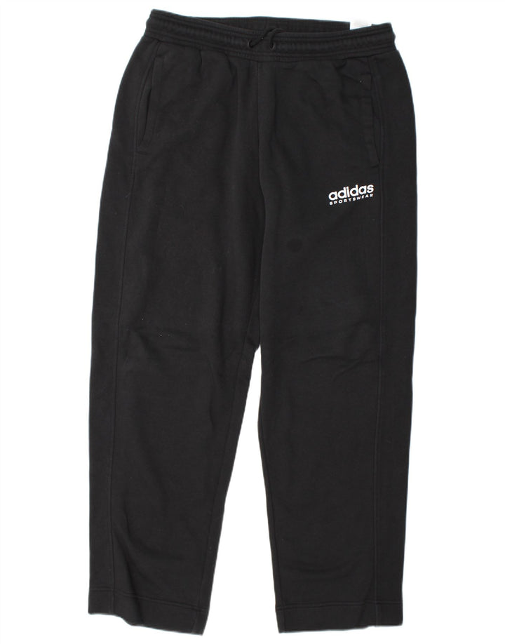 ADIDAS Womens Tracksuit Trousers UK 12/14 Medium Black Cotton