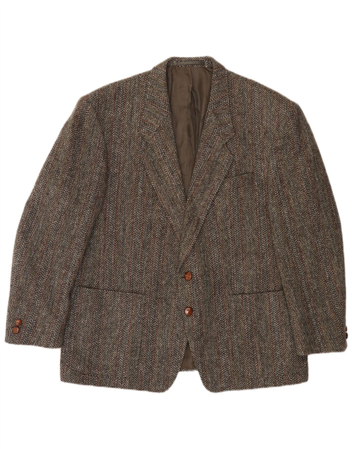 Harris Tweed Herre 2 Button Blazer Jacket UK 40 Large Brown Sildeben