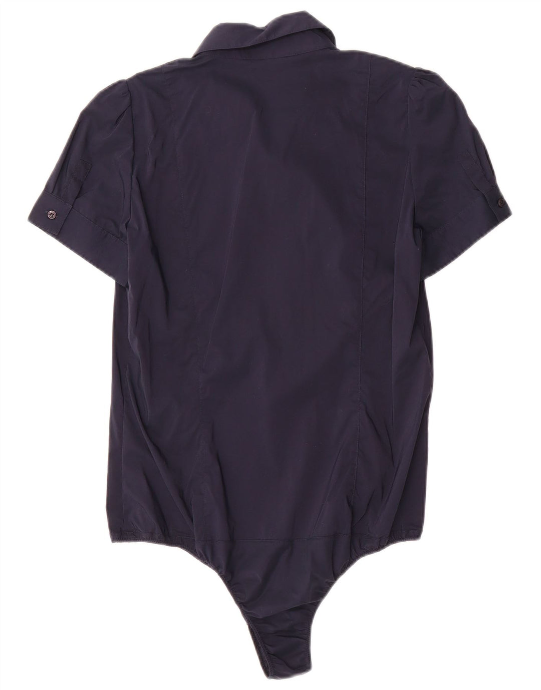Atos Lombardini Dame Flæse Front Shirt Bodysuit IT 46 Large Navy Blue