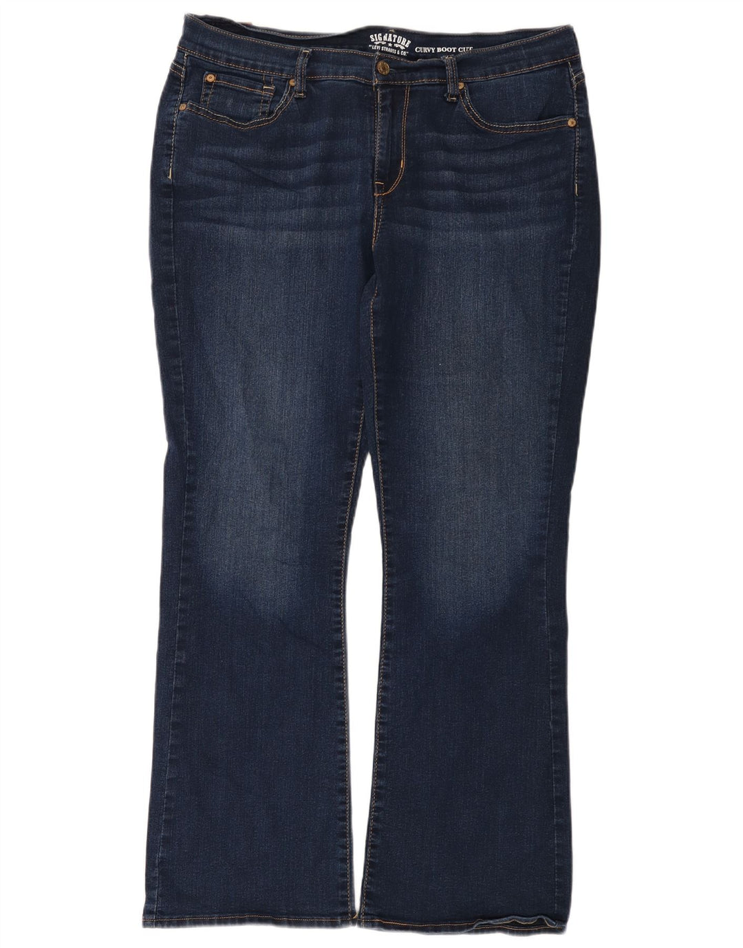 Levi's Womens Curvy Bootcut Jeans US 18 2XL W34 L32 Marineblå Bomuld