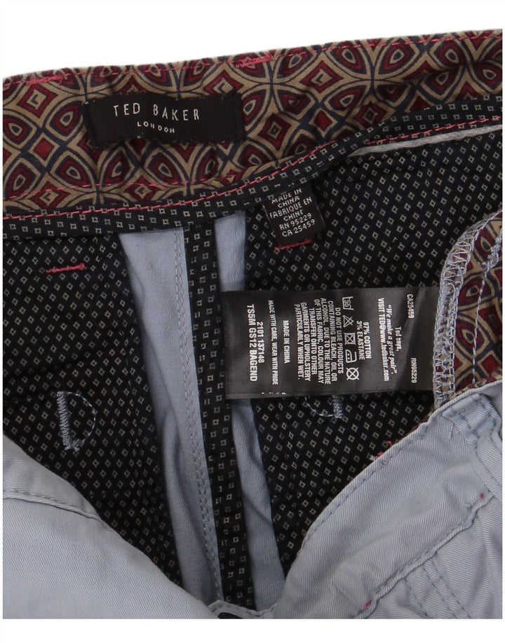 TED BAKER Chino Shorts til mænd W32 Medium Blue Bomuld