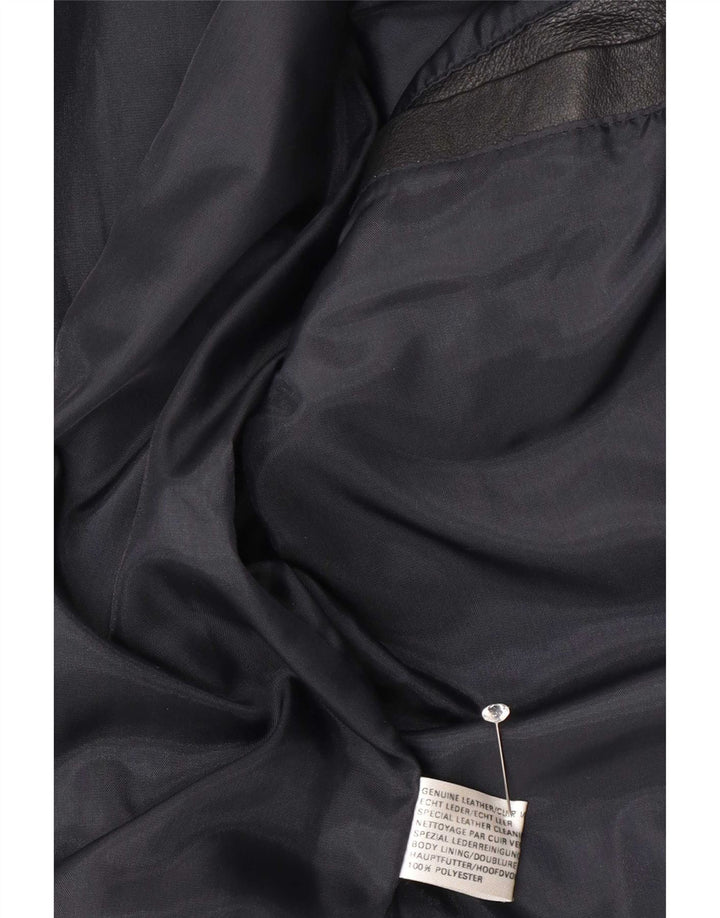 Vintage Herre Læder Biker Jacket UK 38 Medium Sort Læder