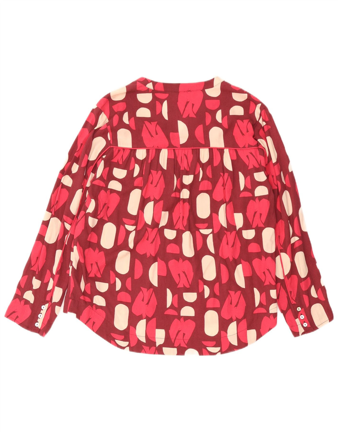 White Stuff Womens Oversized Bluse Top UK 10 Small Bourgogne Geometric