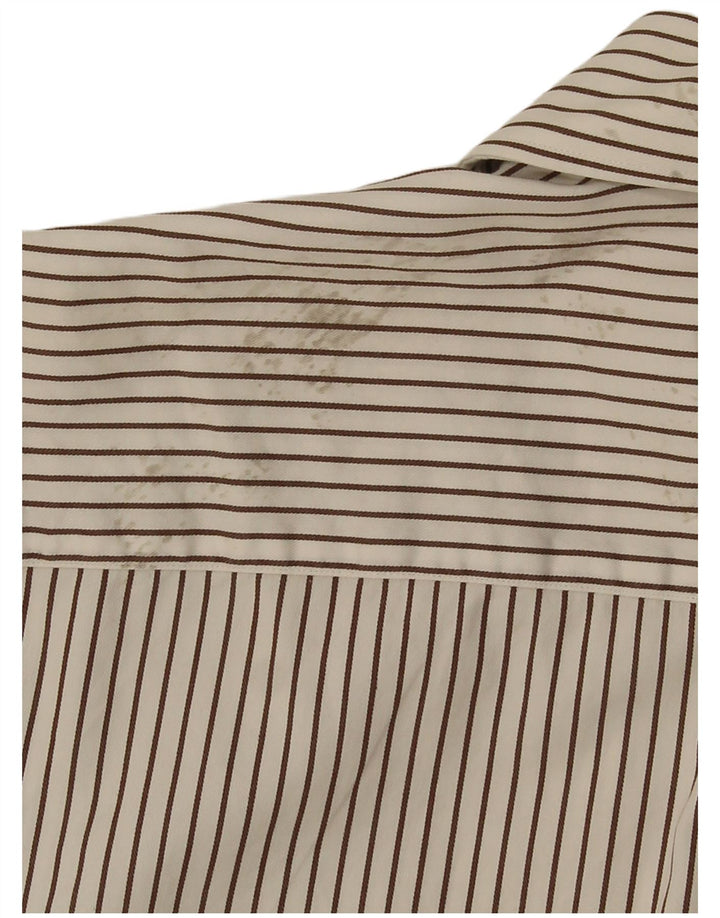 Massimo Dutti Herreskjorte str. 44 17 1/2 XL Off White Pinstripe