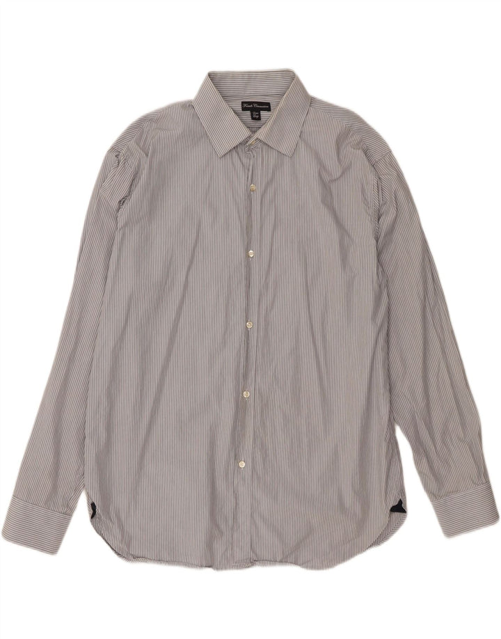FRENCH CONNECTION Mens Shirt Large Grey Striped Cotton Vintage French Connection and Second-Hand French Connection from Messina Hembry 