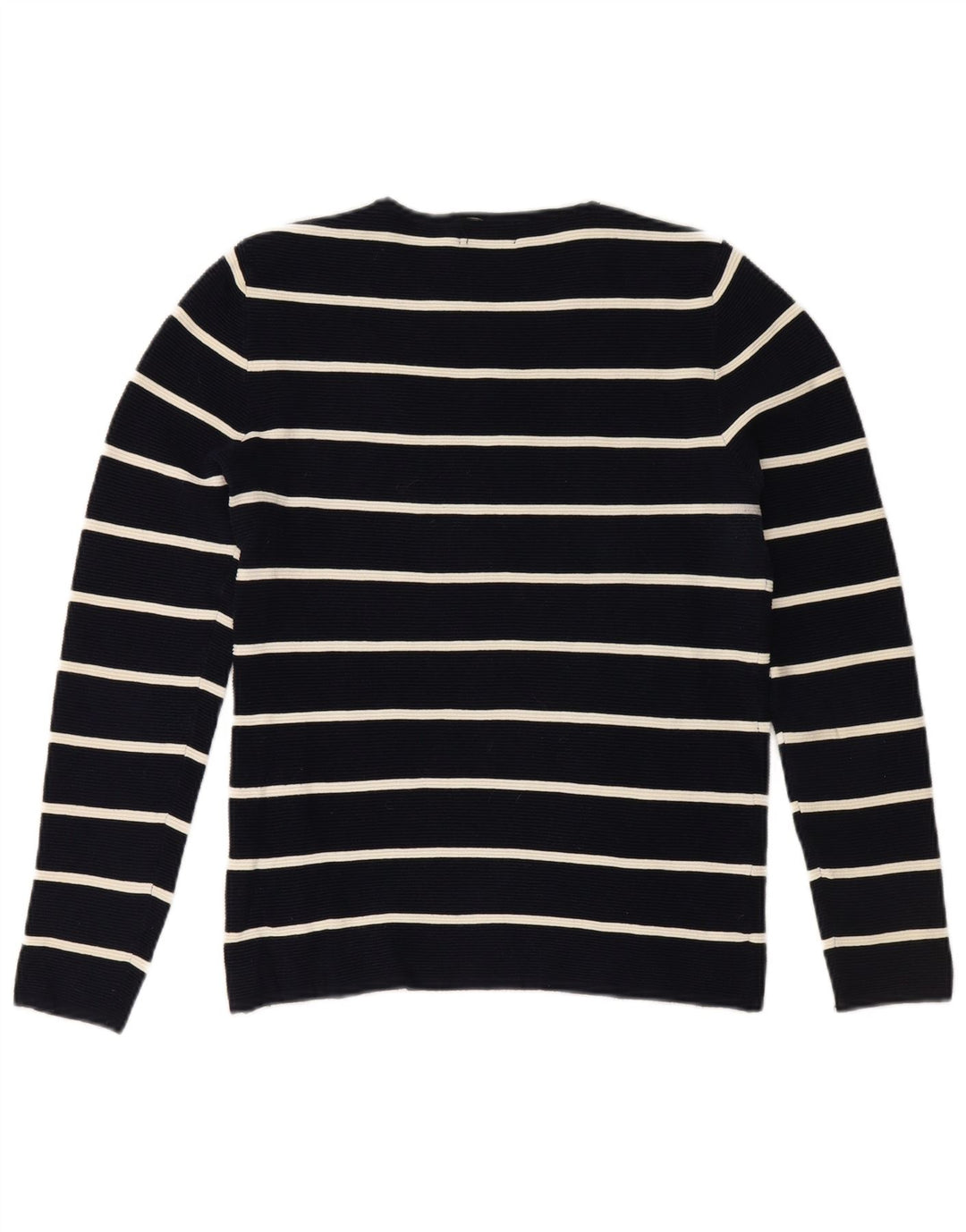 ZARA sweater med rund hals til mænd mellem marineblå stribet bomuld