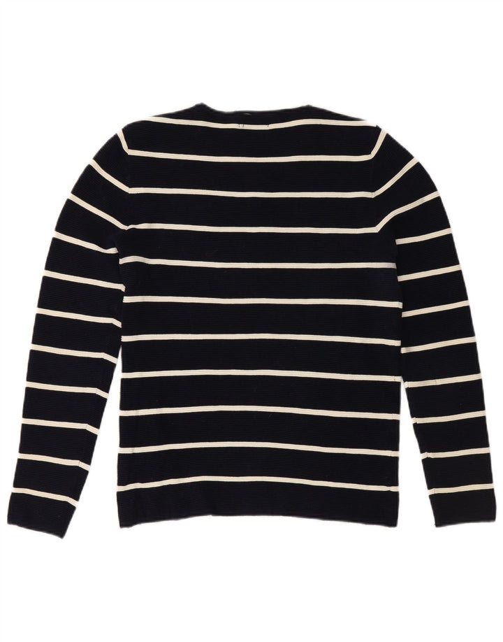 ZARA sweater med rund hals til mænd mellem marineblå stribet bomuld