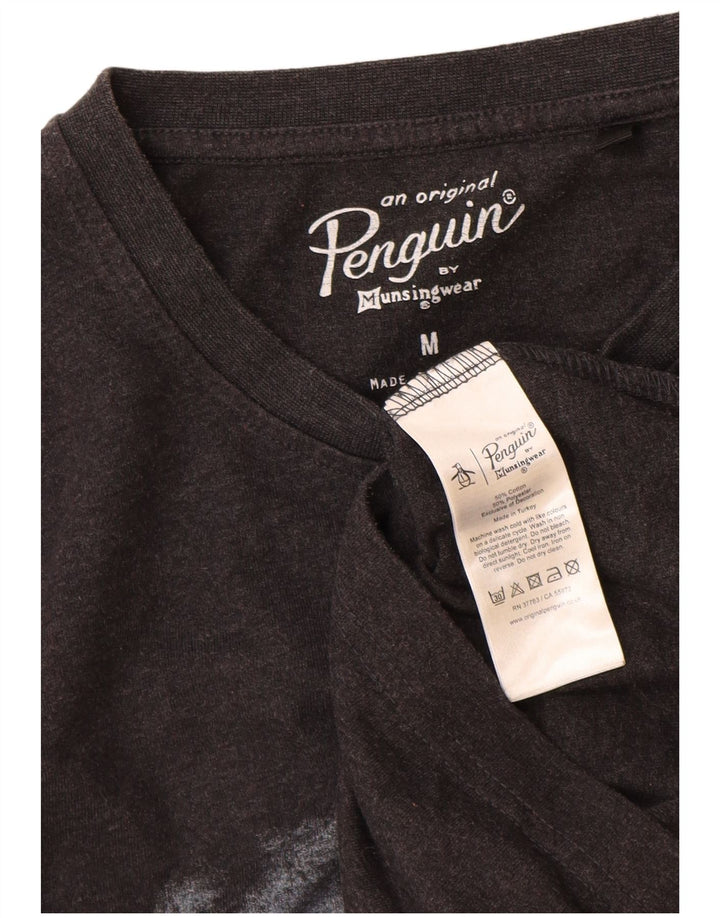 Penguin Herre Grafisk T-Shirt Top Medium Sort Bomuld