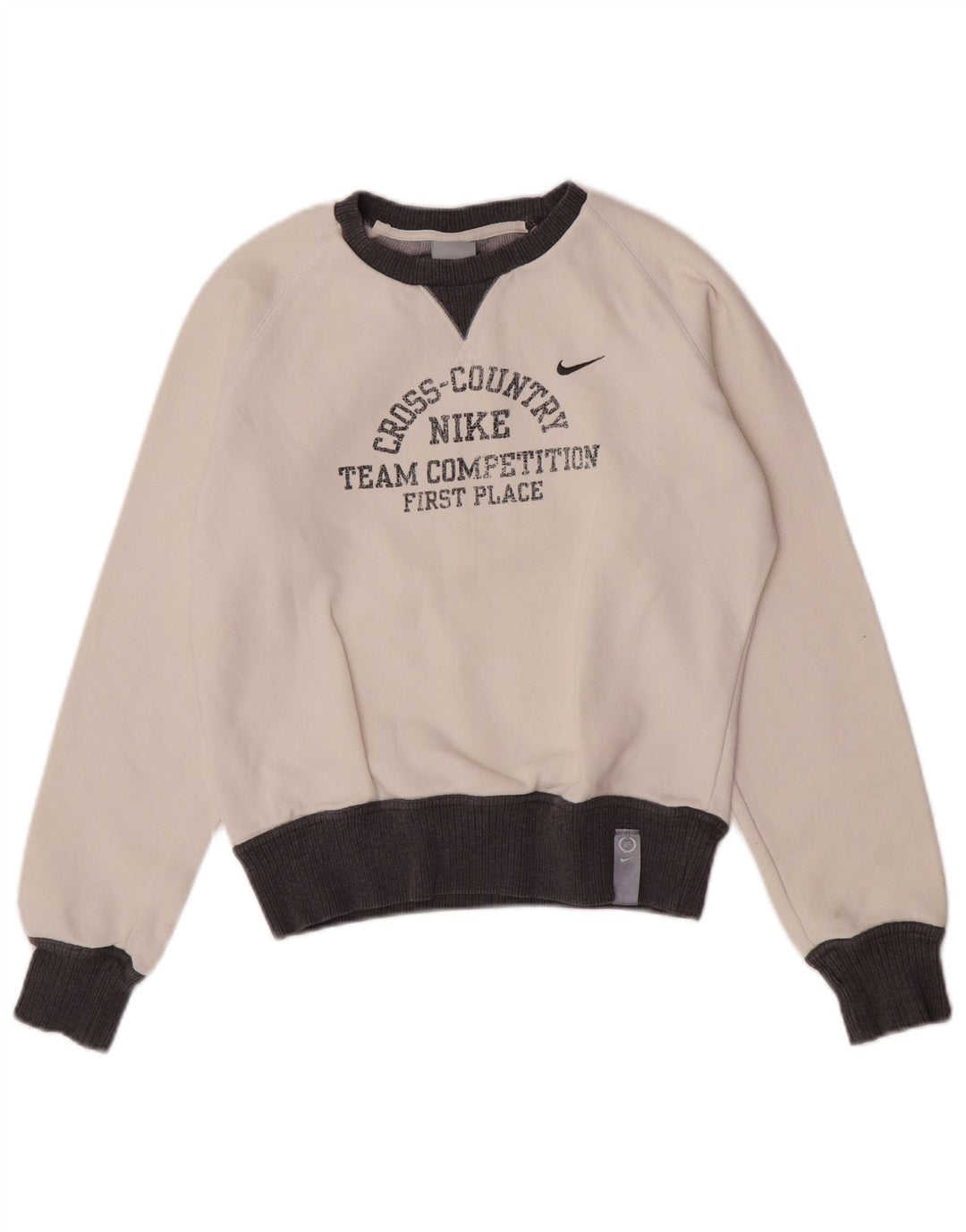 Nike Dame Grafisk Sweatshirt Jumper UK 8/10 Small White Colourblock