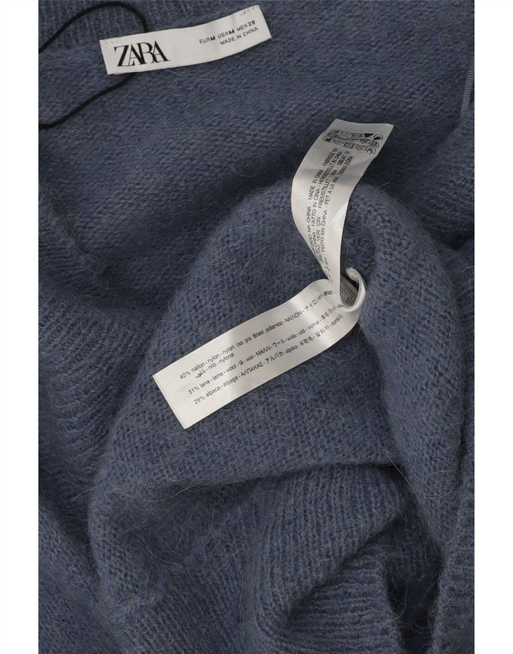 Zara Womens Oversized Bolero Jumper UK 14 Medium Blue Nylon