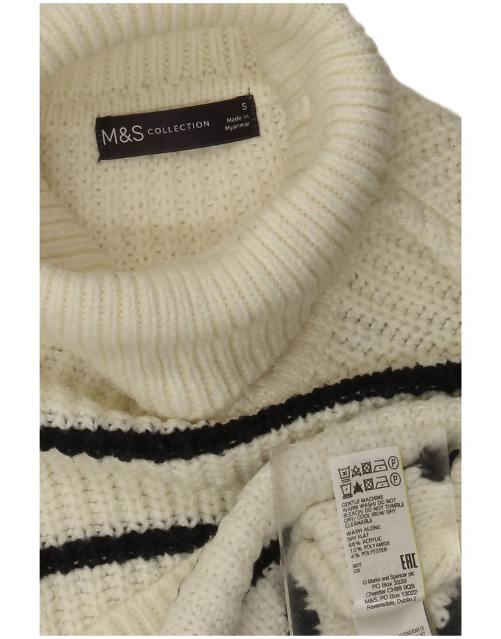 Marks & Spencer Dame Oversized Vest Tank Top UK 10 Small White Striped