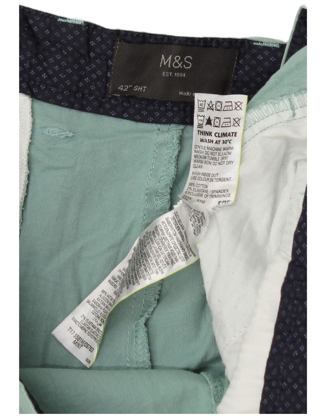 Marks & Spencer Herre Chino Shorts W42 2XL Grøn Bomuld