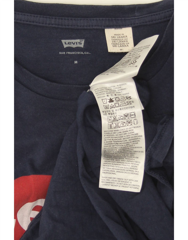 Levi's Herre grafisk T-shirt Top Medium Navyblå Bomuld