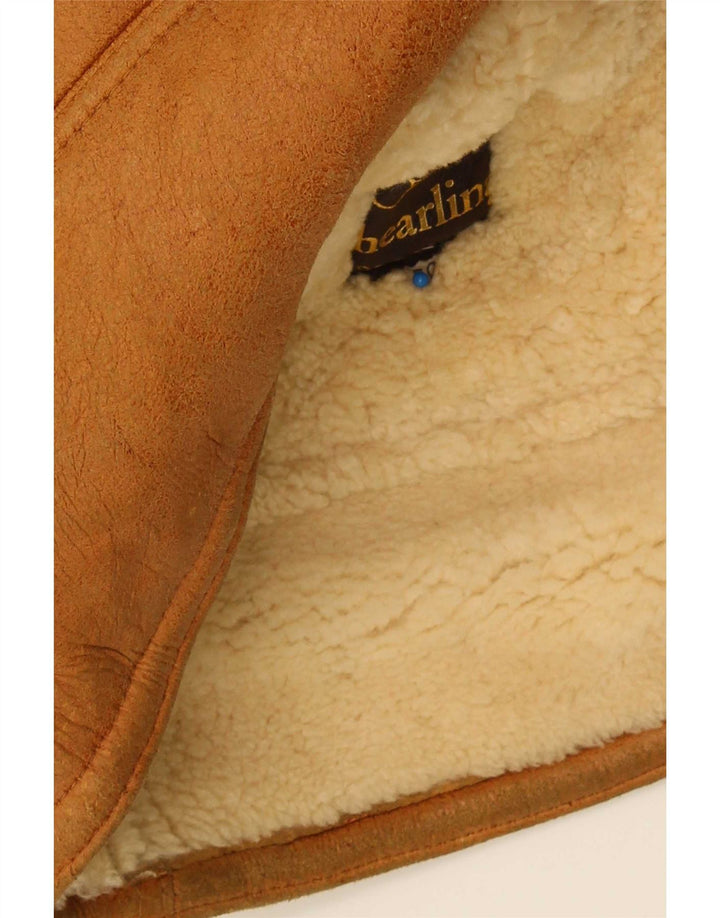 Vintage Herre Shearling Coat IT 50 Large Brown
