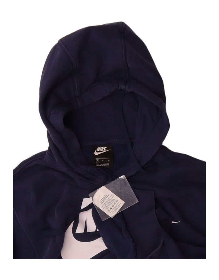 NIKE Mens Graphic Hoodie Jumper Medium Navy Blue Cotton Vintage Nike and Second-Hand Nike from Messina Hembry 