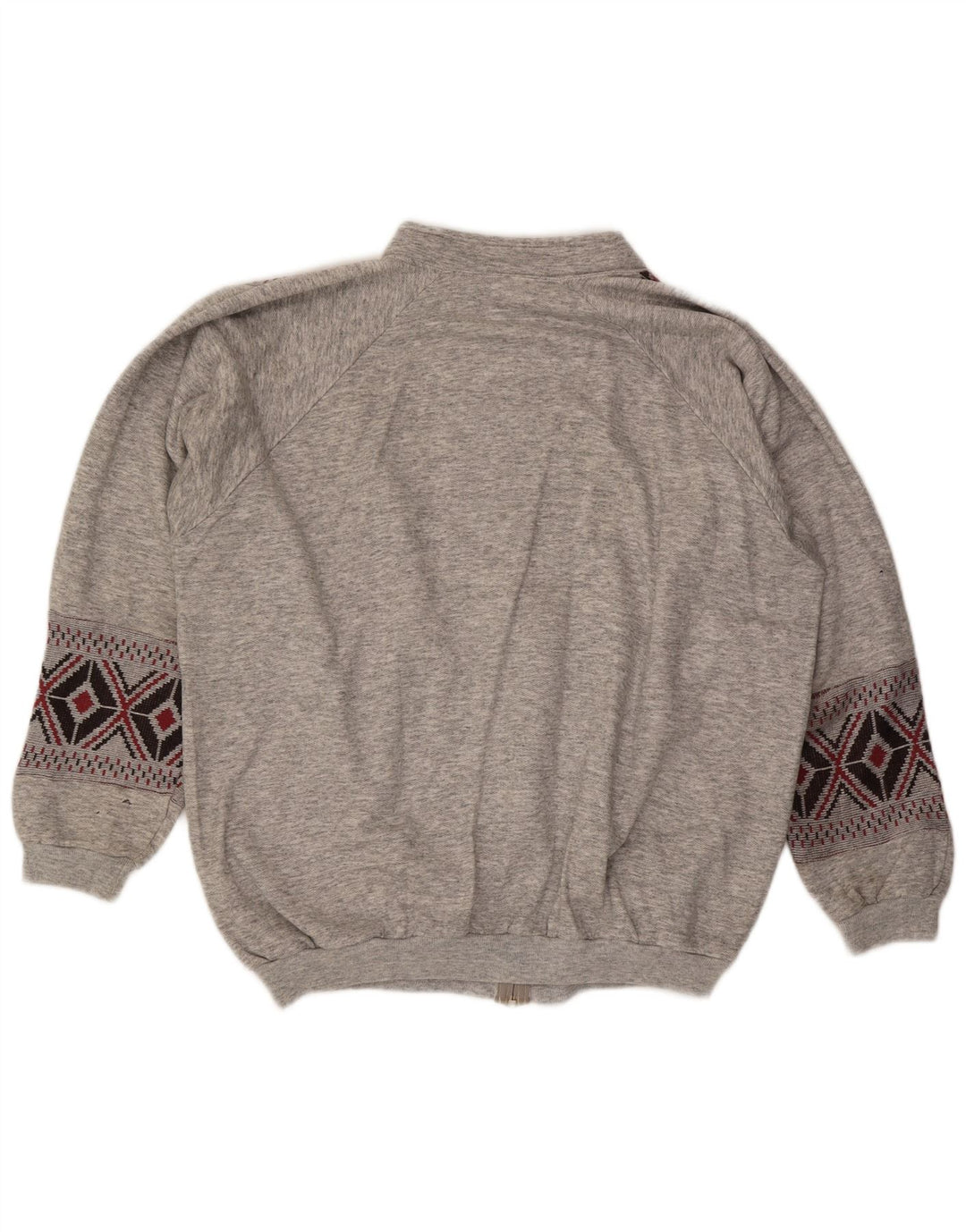 VINTAGE Mens Tracksuit Top Jacket 2XL Grey Geometric