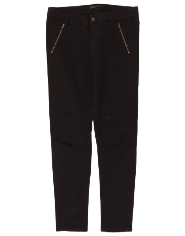 ZARA Slim Chinobukser til kvinder EU 38 Small W28 L30 Sort bomuld
