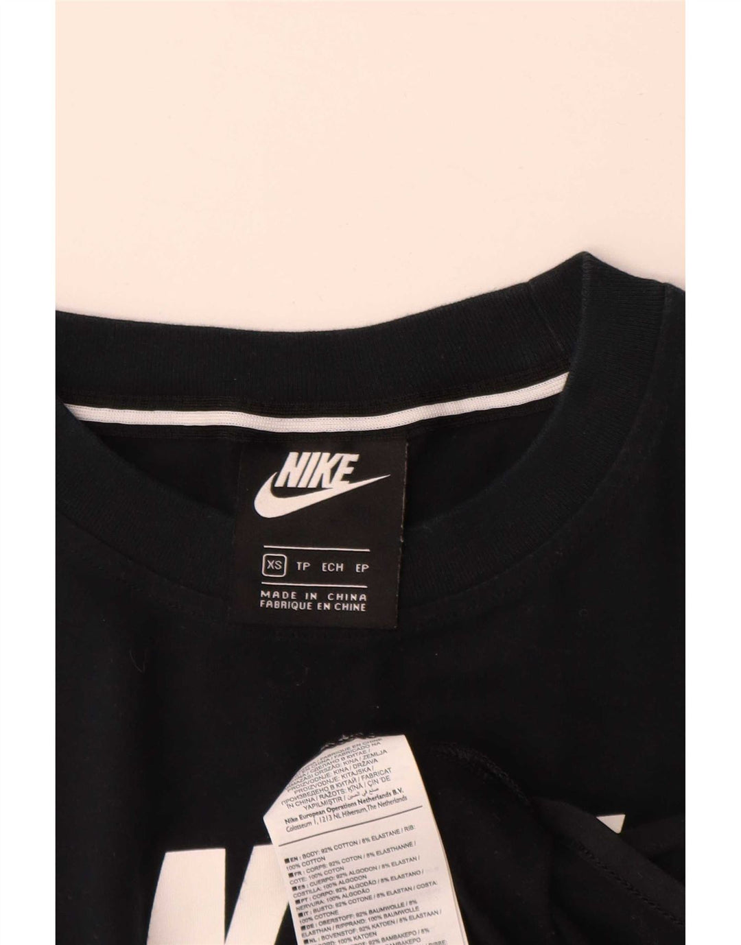 Nike Grafisk Bodysuit til kvinder UK 6 XS Sort Bomuld
