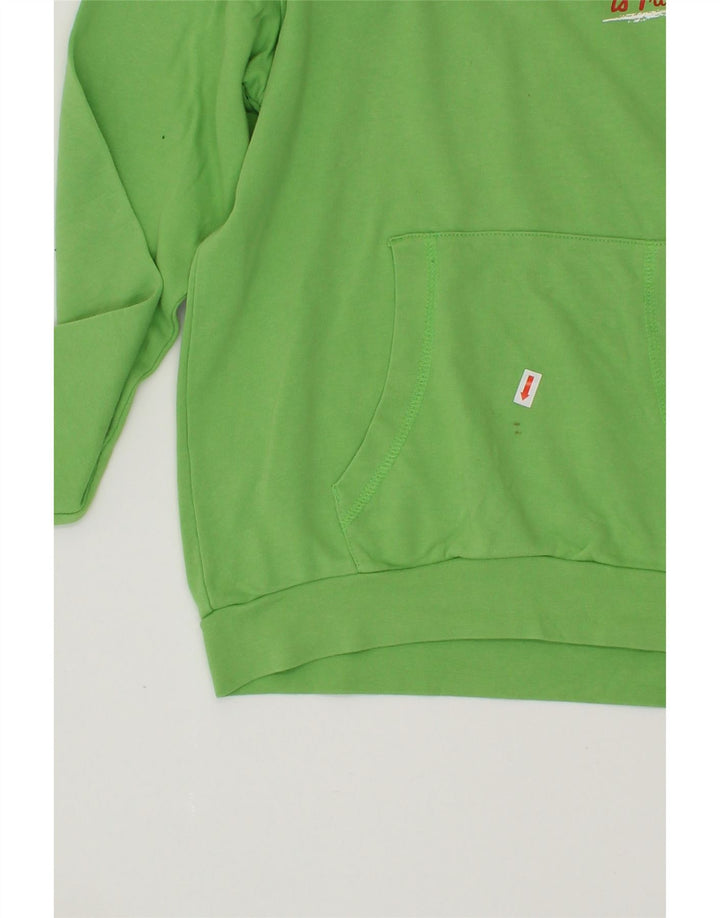 CHAMPION Boys Graphic Hoodie Jumper 9-10 Years Medium Green Vintage Champion and Second-Hand Champion from Messina Hembry 