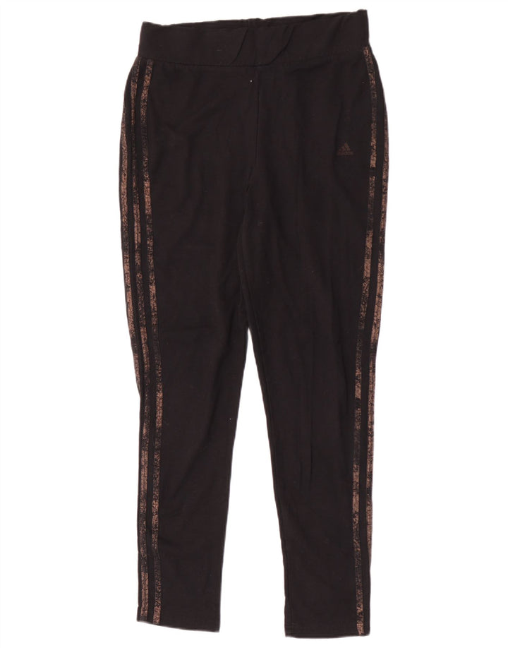 Adidas Womens Leggings UK 10 Small Black Polyester