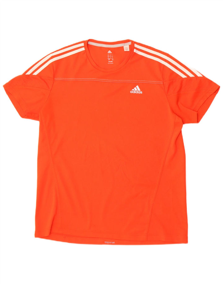 Adidas Herre Climalite T-Shirt Top Stor Orange Polyester