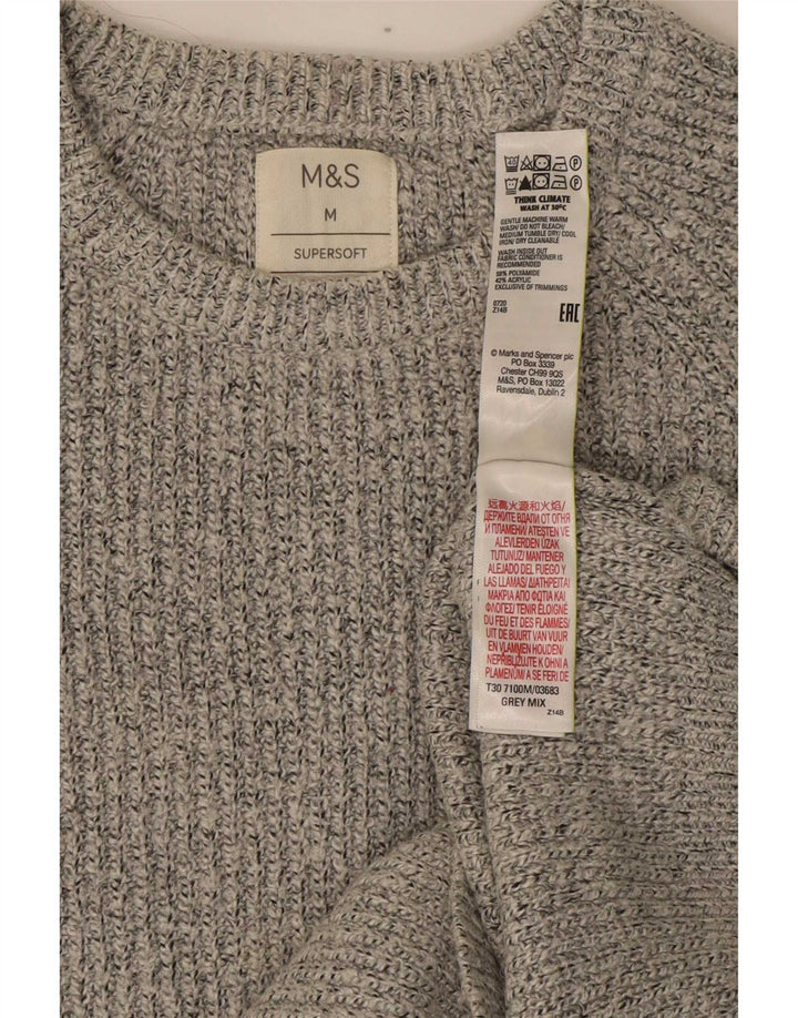 Marks & Spencer Herre sweater med rund hals, mellemgrå polyamid