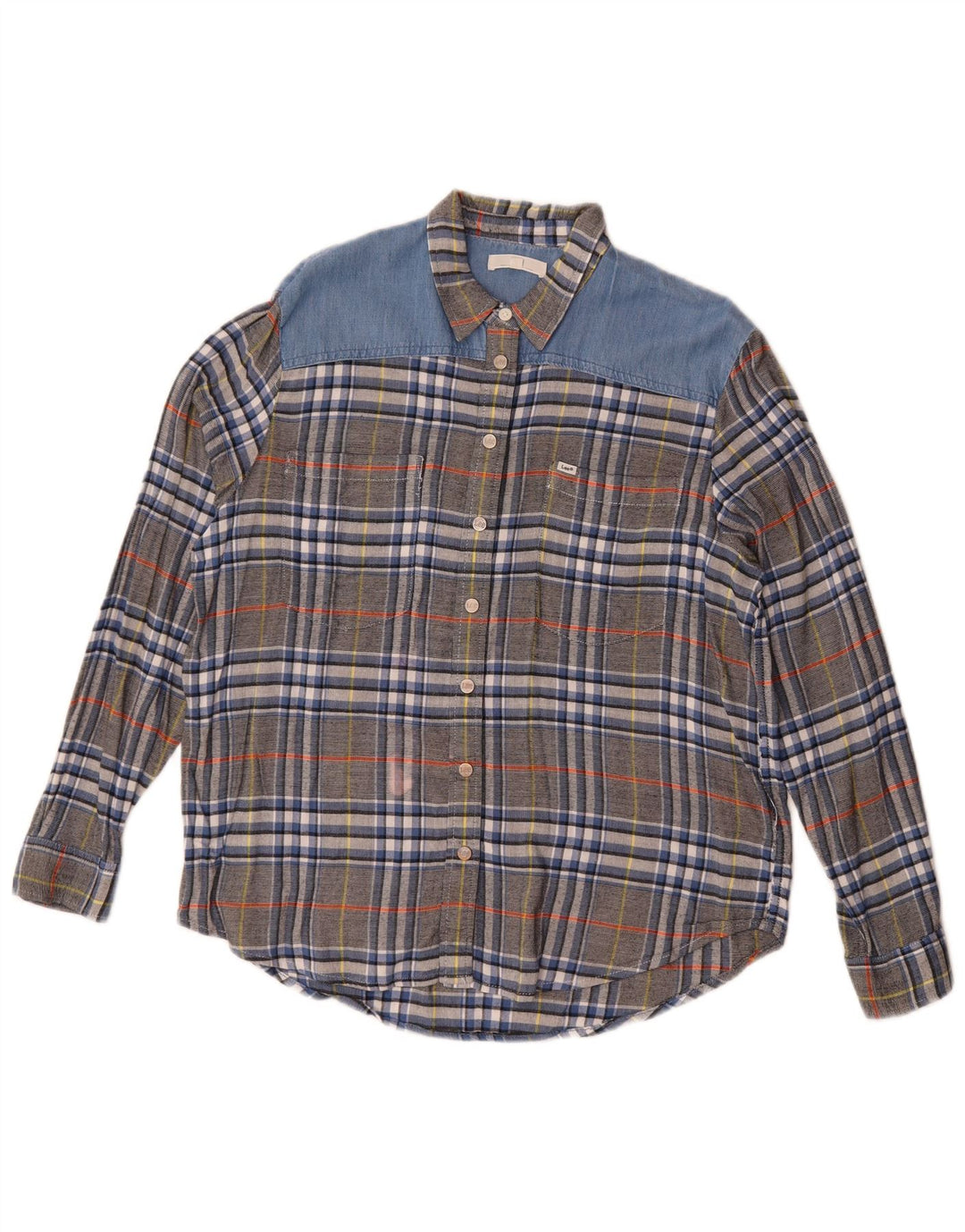Lee Dame Flannel Shirt UK 16 Large Grey Plaid Viscose
