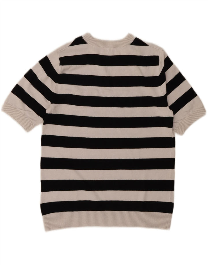 Guess Womens grafisk rund hals sweater UK 12 Medium White Viscose