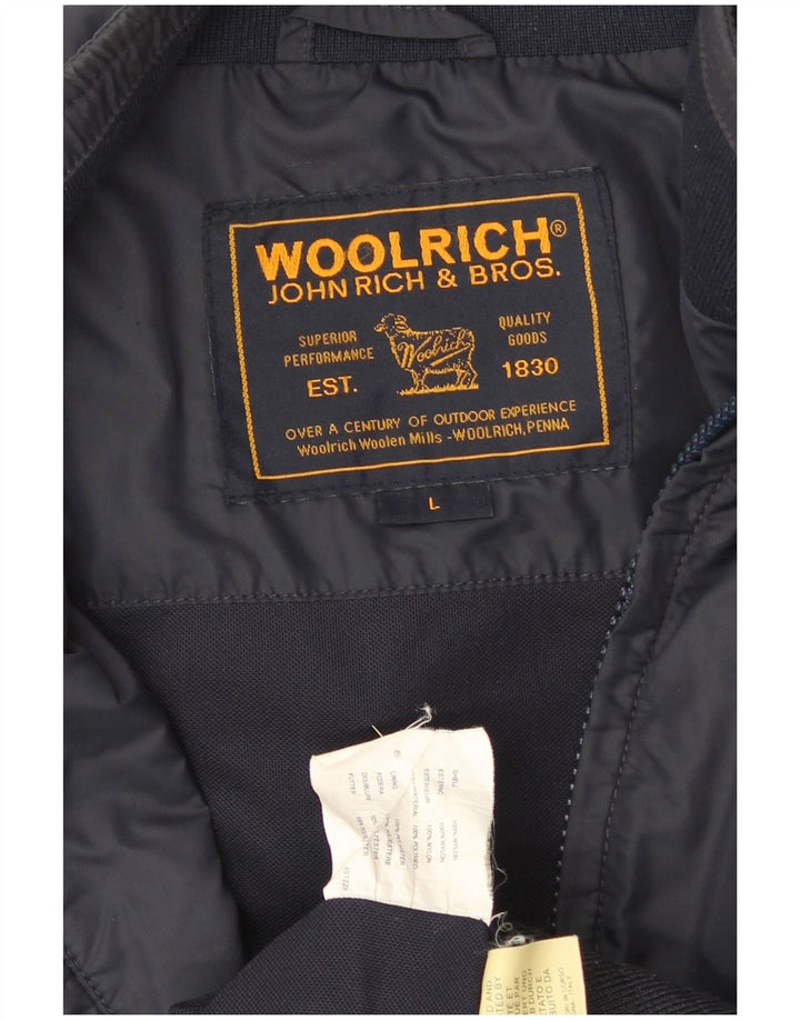 Woolrich Herre Windbreaker Jacket UK 40 Large Navy Blue Nylon