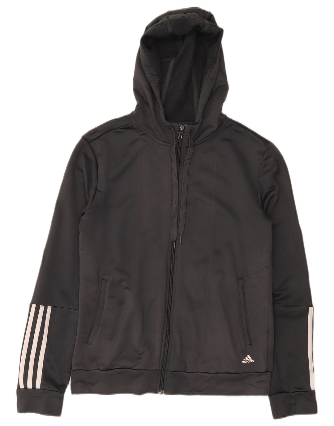 Adidas Dame Climalite Hættetrøje Sweater med lynlås UK 12/14 mellemgrå polyester