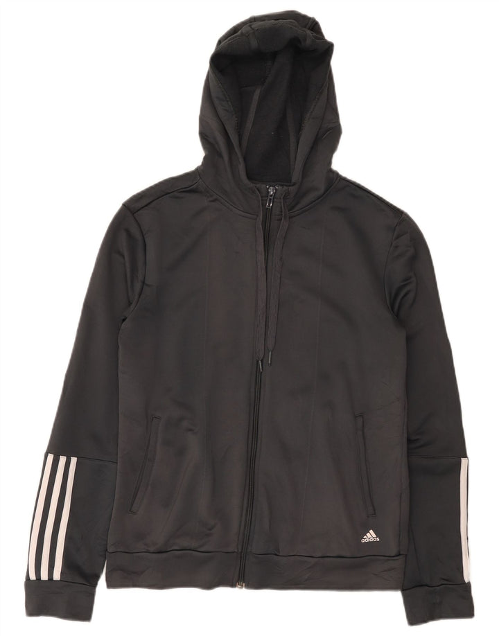 Adidas Dame Climalite Hættetrøje Sweater med lynlås UK 12/14 mellemgrå polyester