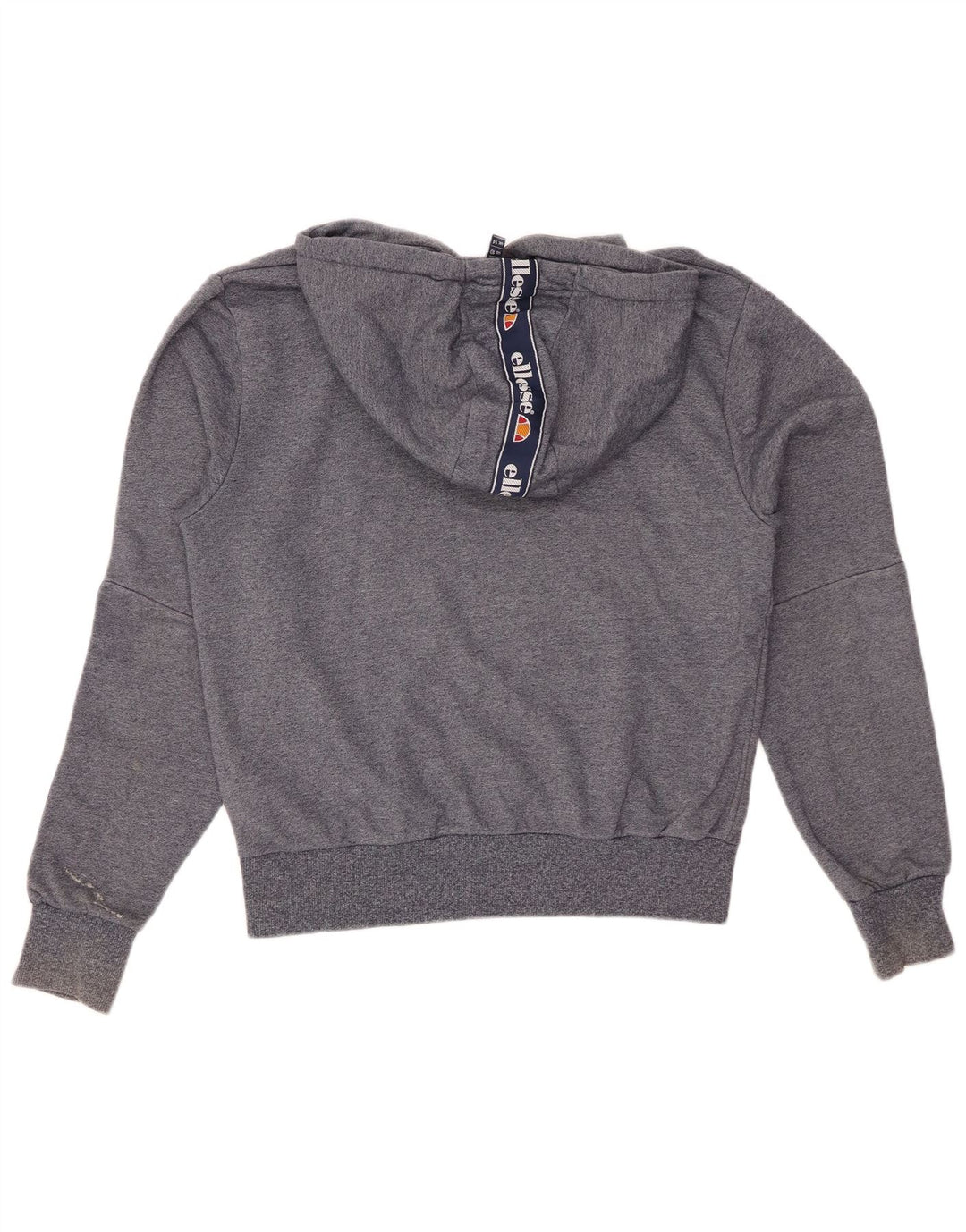 ELLESSE Grafisk hættetrøje til kvinder UK 14 Large Navy Blue Colourblock