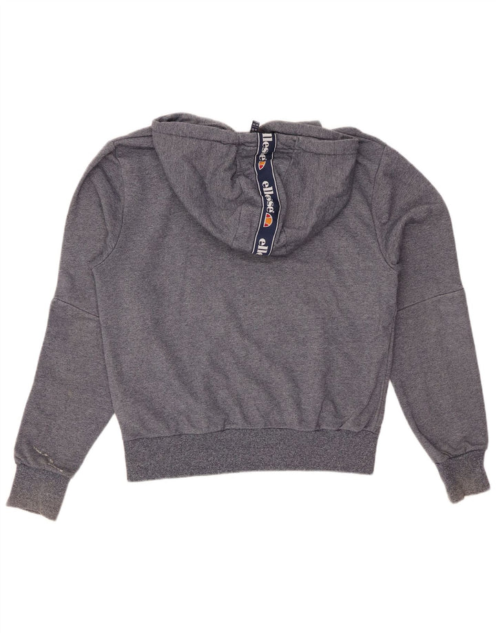 ELLESSE Grafisk hættetrøje til kvinder UK 14 Large Navy Blue Colourblock