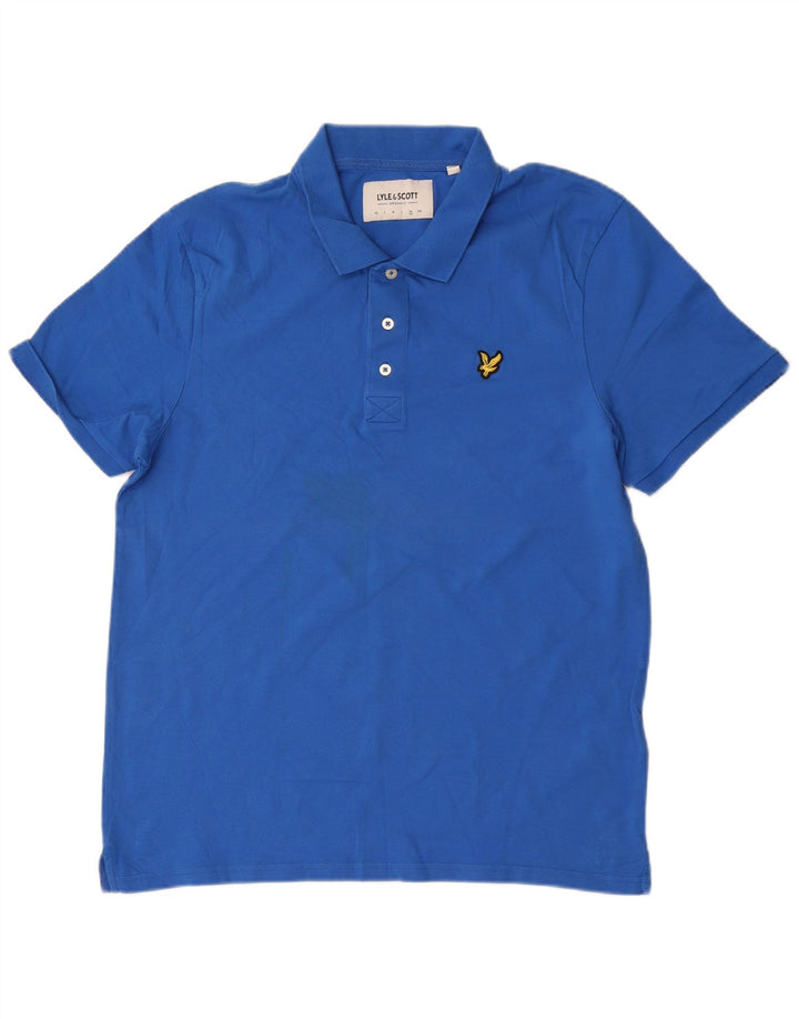 Lyle & Scott herre poloshirt XL blå bomuld