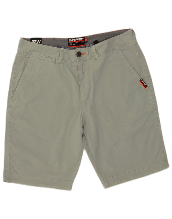 Superdry Herre Slim Fit Chino Shorts W32 Medium Green Bomuld