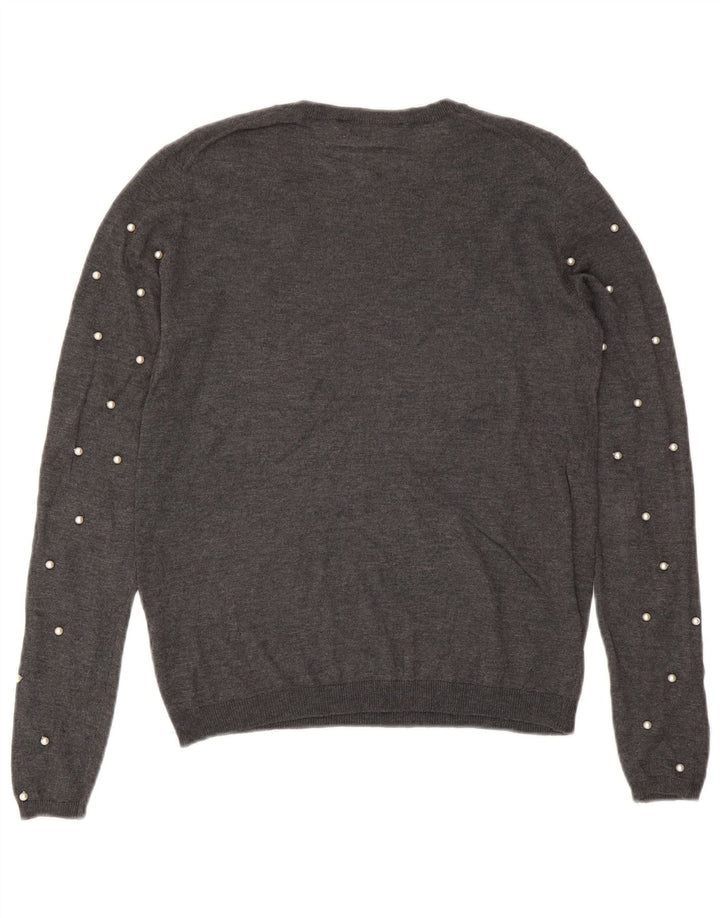 Zara Dame Jumper Sweater UK 10 Small Grey Modal