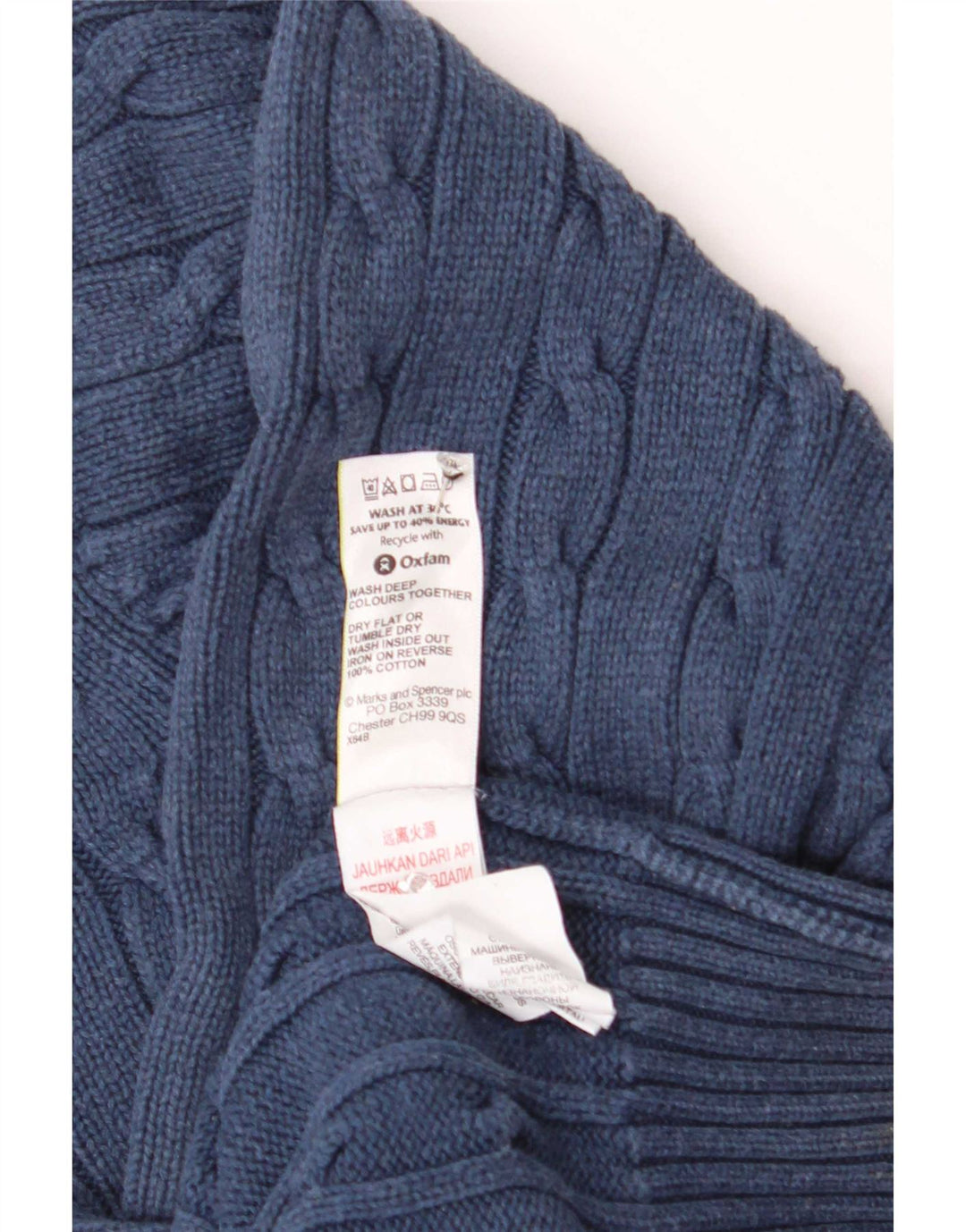 Marks & Spencer Herre Blue Harbor Crew Neck Jumper Sweater Medium Navy