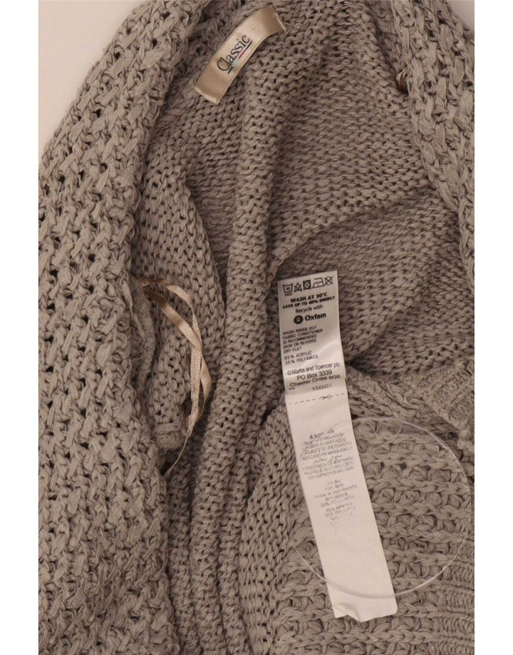 Marks & Spencer Dame Classic Open Cardigan Sweater UK 16 Large Grey