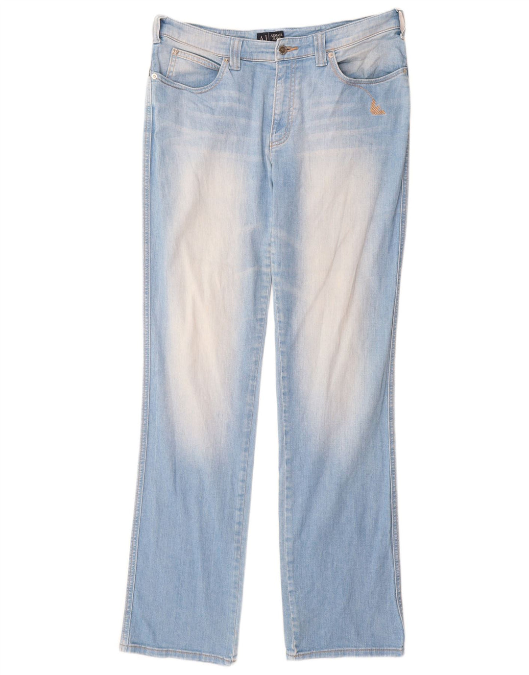 Armani Dame Straight Jeans W33 L34 Blå Bomuld
